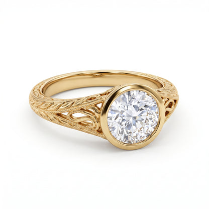 Vintage 1.50CT Round Cut Lab-Grown Ring