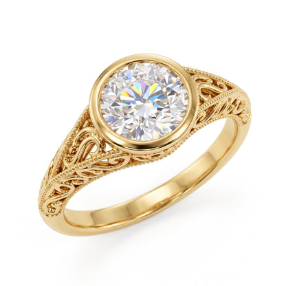 Vintage 1.50CT Round Cut Lab-Grown Ring