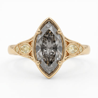 Vintage 1.5CT Marquise Cut Moissanite Engagement Ring