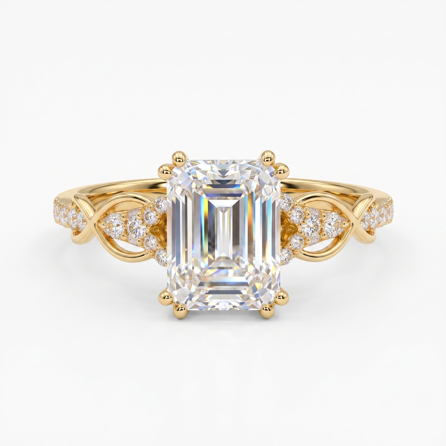 1.60ct Emerald Cut Lab Diamond Engagement Ring