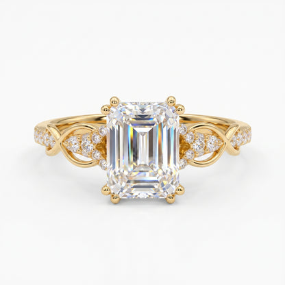 1.60ct Emerald Cut Lab Diamond Engagement Ring