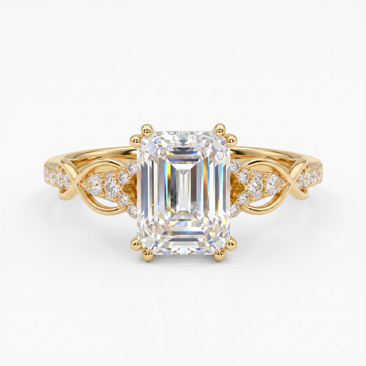 1.60ct Emerald Cut Lab Diamond Engagement Ring