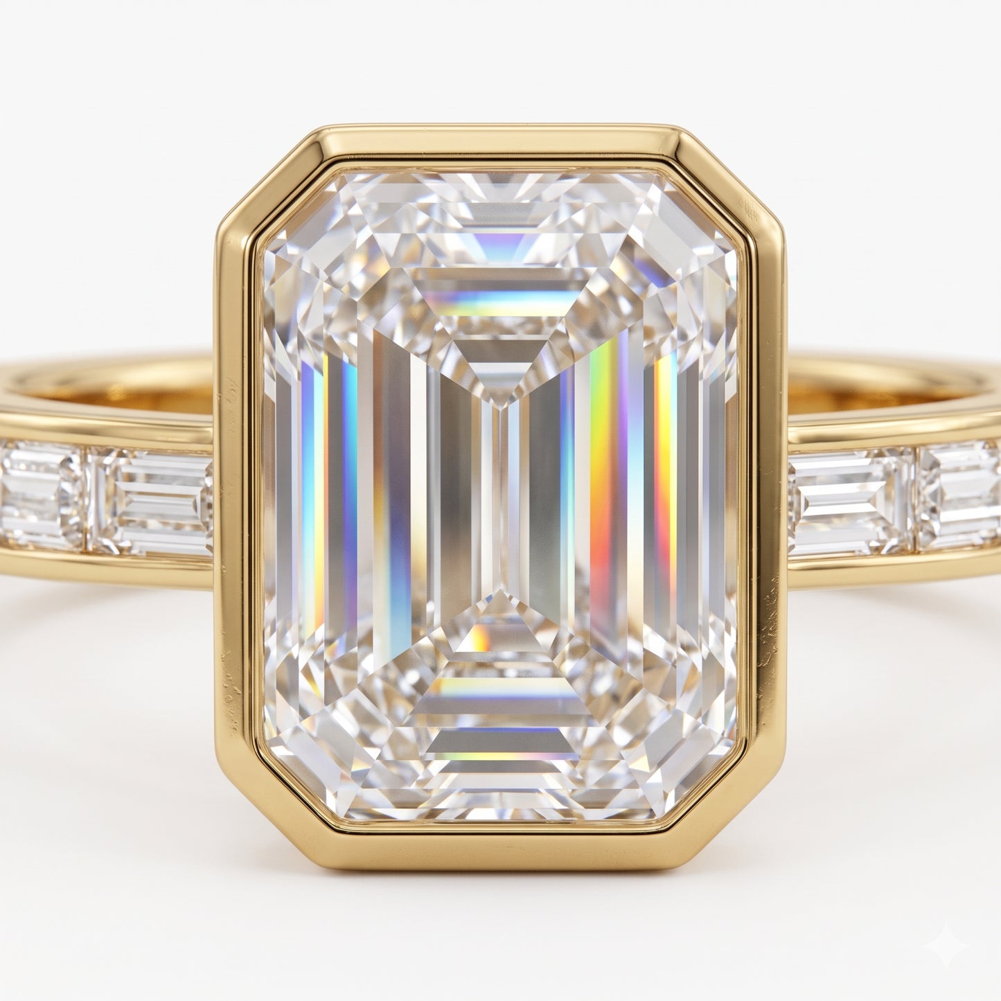 2.00ct Emerald cut Natural Diamond Solitaire Engagement Ring