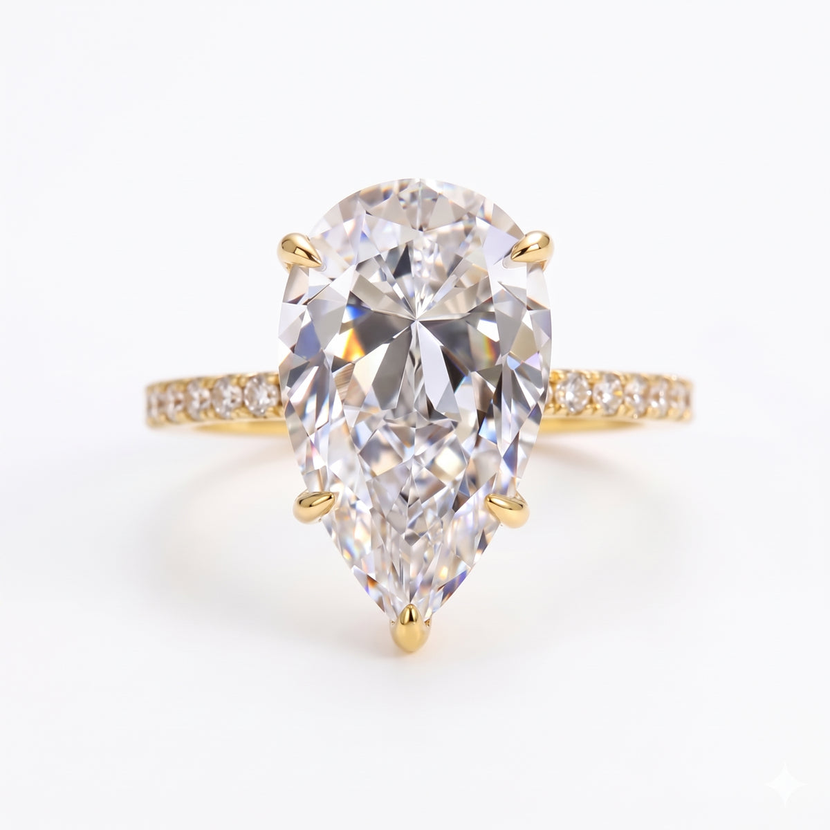 2.300 CT Pear Shape Natural Diamond Engagement Ring