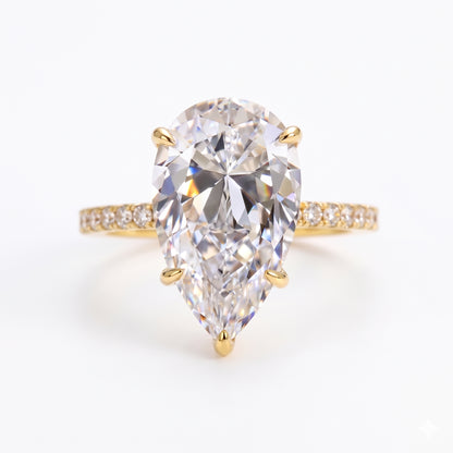 2.300 CT Pear Shape Natural Diamond Engagement Ring