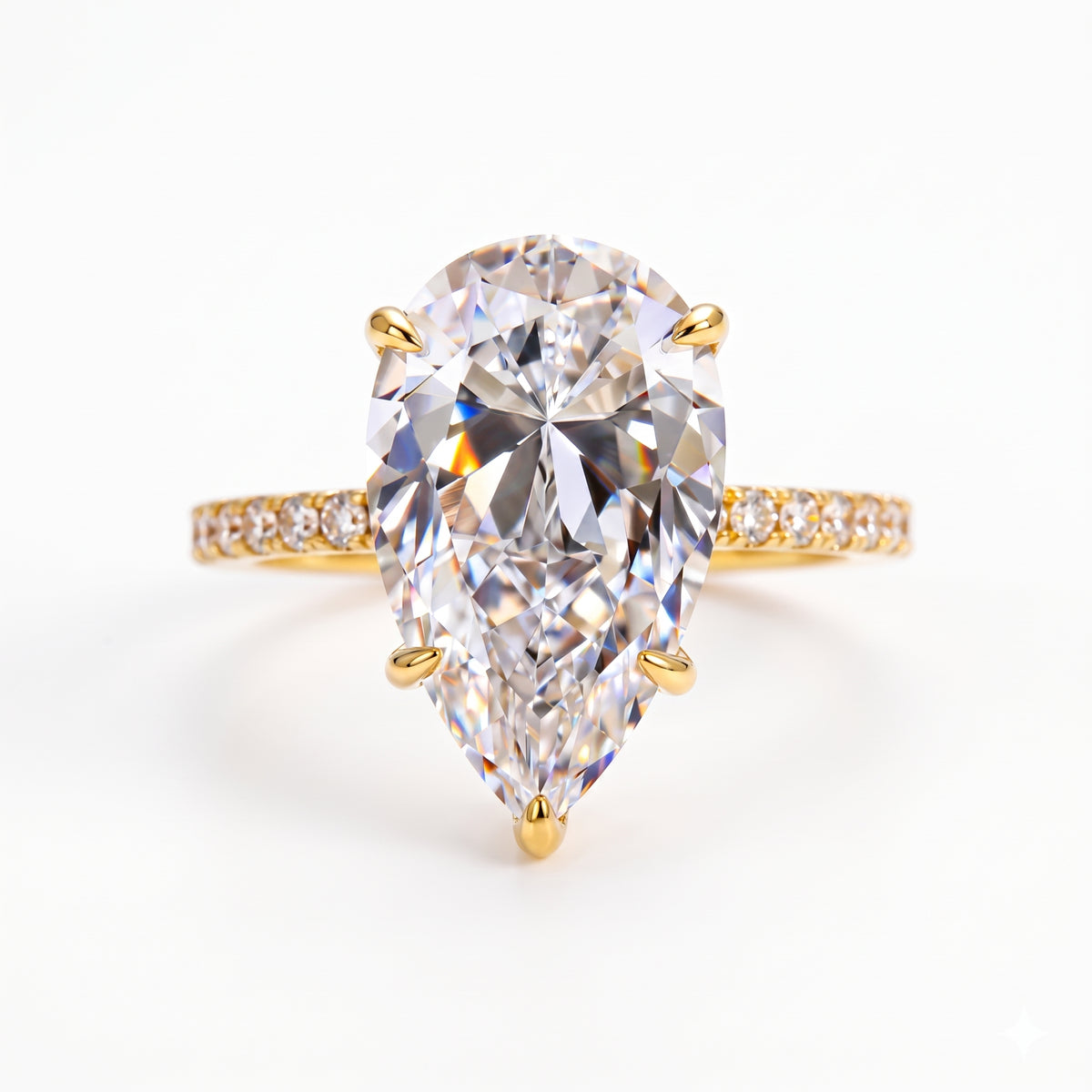 2.300 CT Pear Shape Natural Diamond Engagement Ring