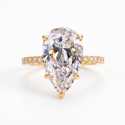 2.300 CT Pear Shape Natural Diamond Engagement Ring