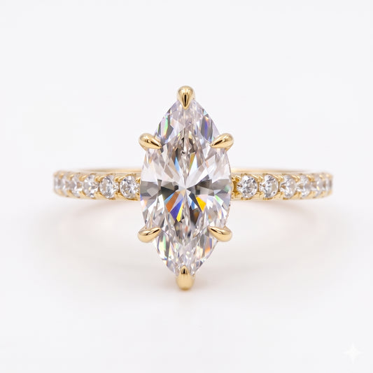 13x6.5 mm Marquise cut Lab-Grown engagement ring
