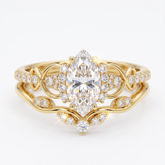 marquise lab grown engagement ring