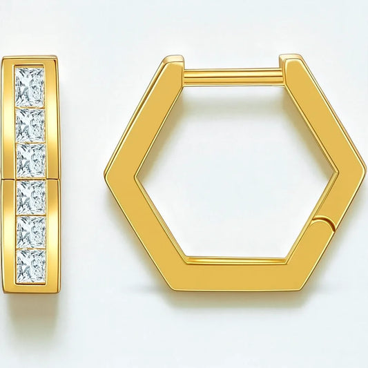 princess cut hoop earrings
