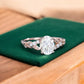 1.36 ct Oval Lab-Grown Diamond Vintage Art Deco Leaf Ring