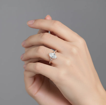 1.60ct Marquise Cut Lab Diamond Engagement Ring