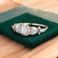 Vintage Cluster 0.6ct Round Cut Lab Grown Diamond Engagement Ring