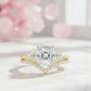1.65 Ct Cushion Cut Diamond Ring Set – Chevron Wedding Band