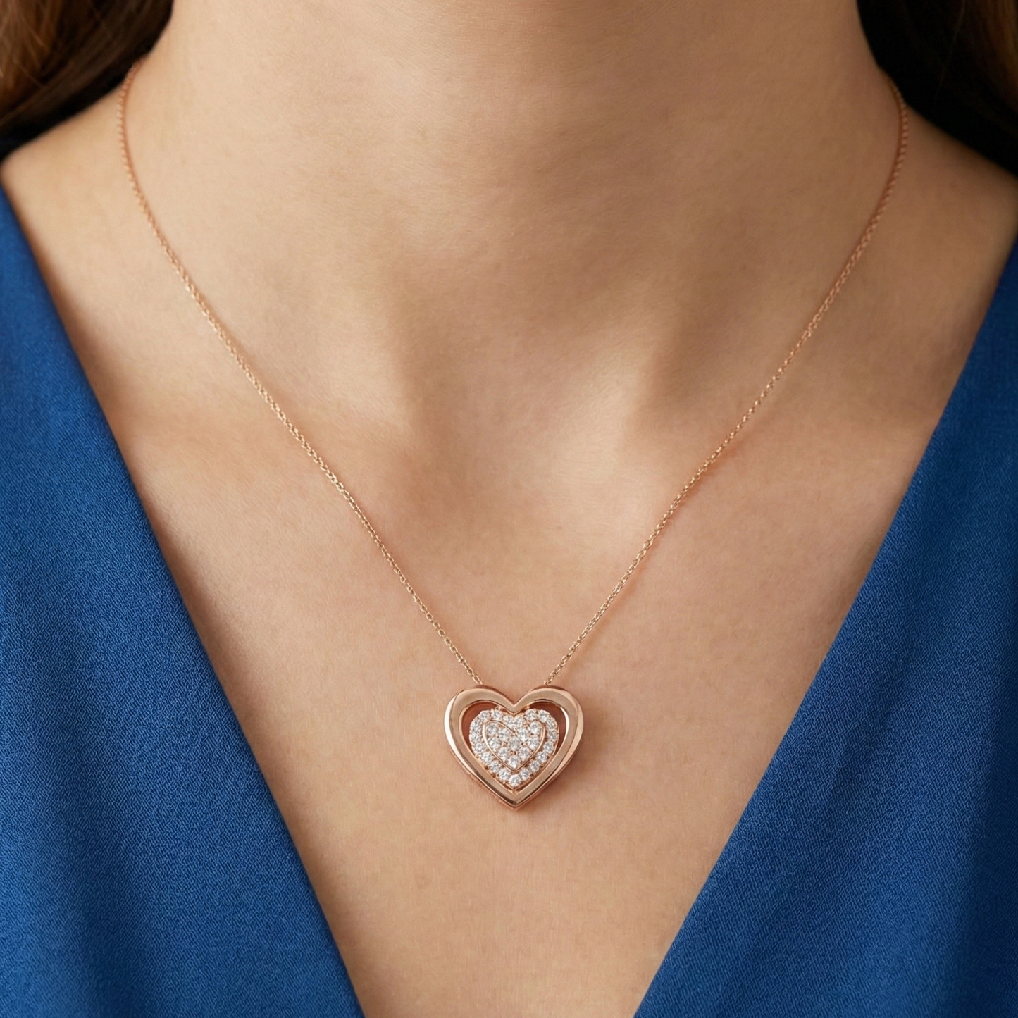 0.100 Ct  Lab-Grown Diamond Heart Necklace