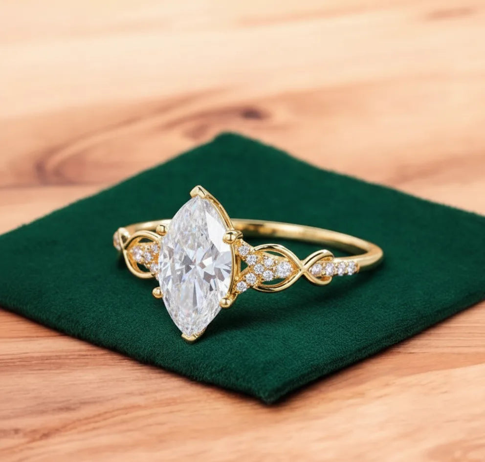 1.10 ct Marquise Lab-Grown Diamond Engagement Ring