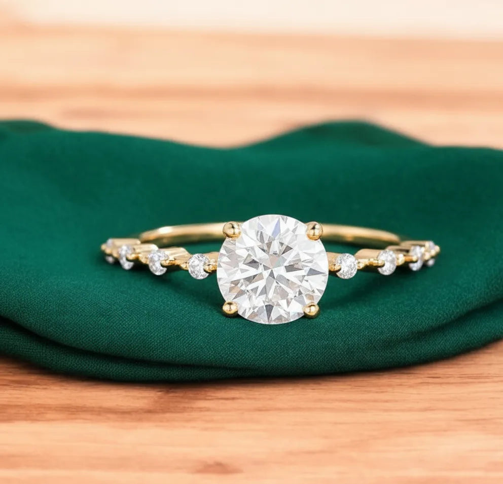 1.12 ct Round Lab Diamond Engagement Ring | Amavida