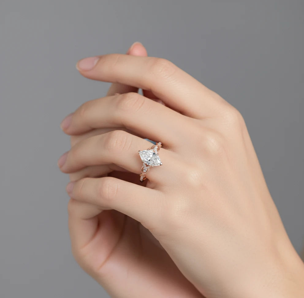 1.10 ct Marquise Lab-Grown Diamond Engagement Ring