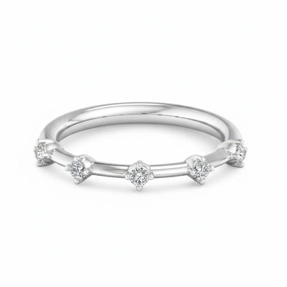 1/8 ct Eternity Lab Grown Diamond Wedding Band Floating Bubble Band Stacking Ring