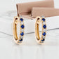 blue sapphire and diamond hoop earrings
