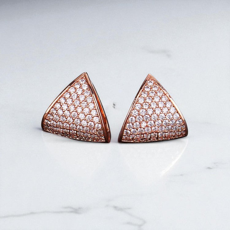1 Ct Lab Grown Diamond Pavé Triangle Hoop Earrings