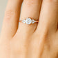0.90 ct Round Cut Lab Grown Diamond Cluster Engagement Ring • Bridal Wedding Ring