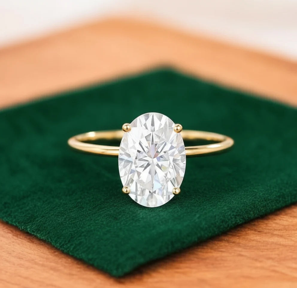 2.614 ct Oval Lab grown Diamond solitaire Engagement Ring