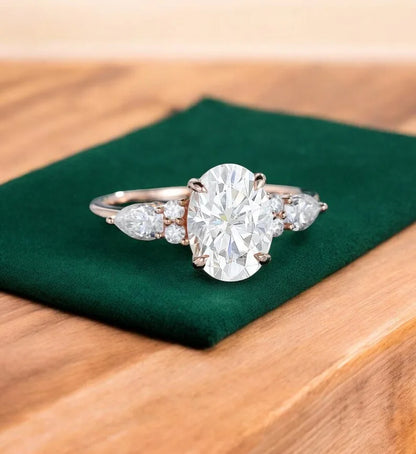 2.5 ct Oval Lab-Grown Diamond Three-Stone Vintage Ring