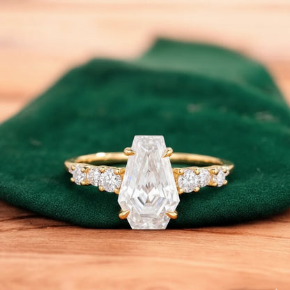 2ct Lab-Grown Coffin Diamond Ring for Unique Brides