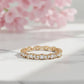 14K Solid Gold Moissanite Eternity Band – Elegant Wedding Ring