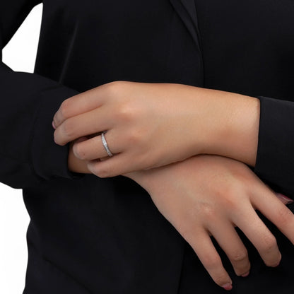 0.250Ct Princess Cut Lab-Grown Channel Set Wedding Band Solid 14K White Gold