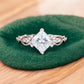1 ct Princess Lab Diamond Twist Engagement Ring