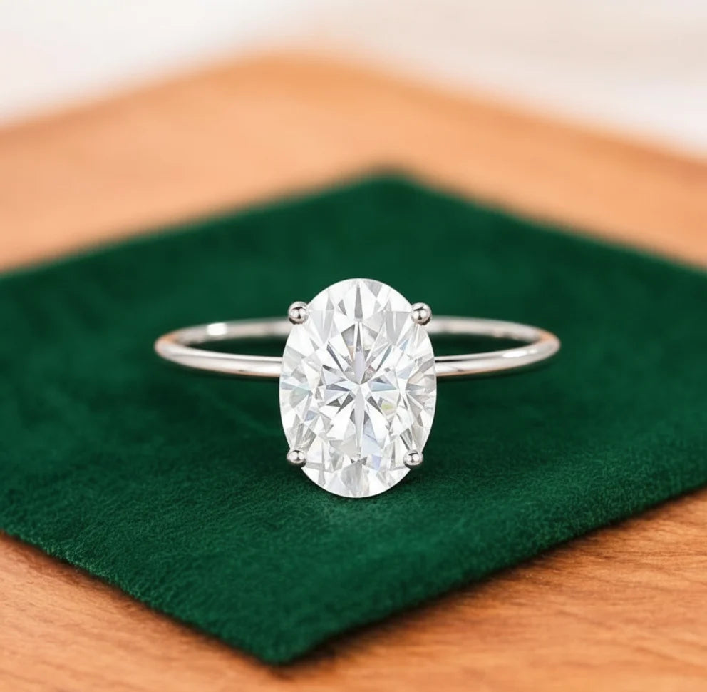 2.614 ct Oval Lab grown Diamond solitaire Engagement Ring
