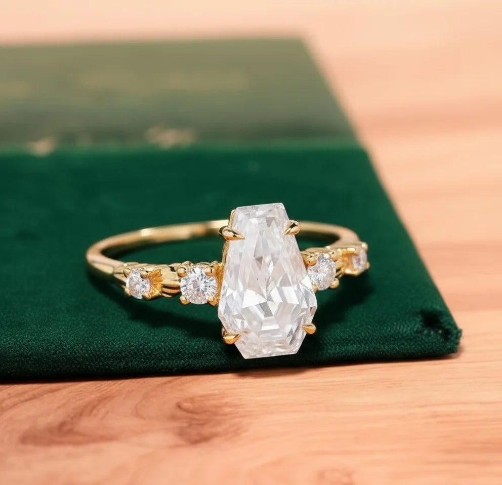 2ct Lab-Grown Coffin Diamond Ring for Unique Brides