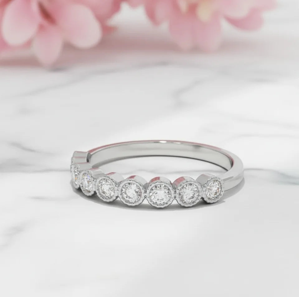 14K Gold Half-Eternity Band | Lab-Grown Diamonds