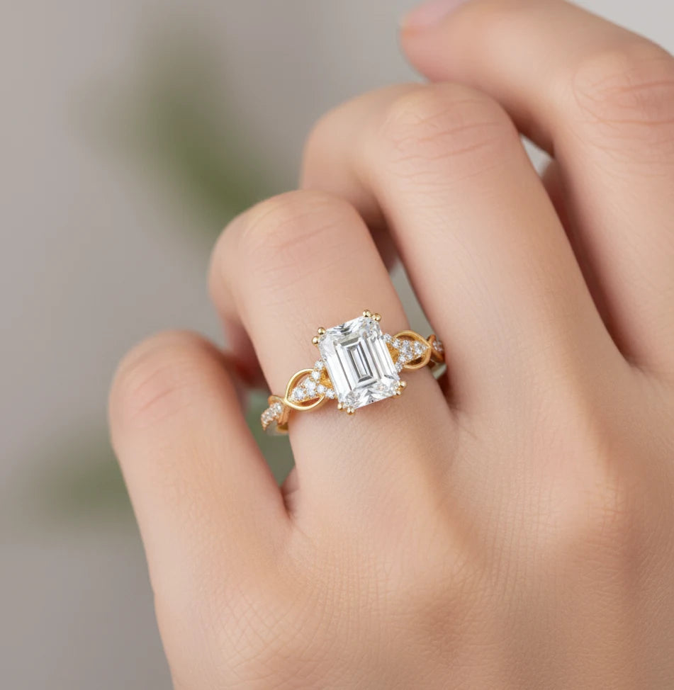 1.80 ct Emerald-Cut Lab-Grown Diamond Engagement Ring