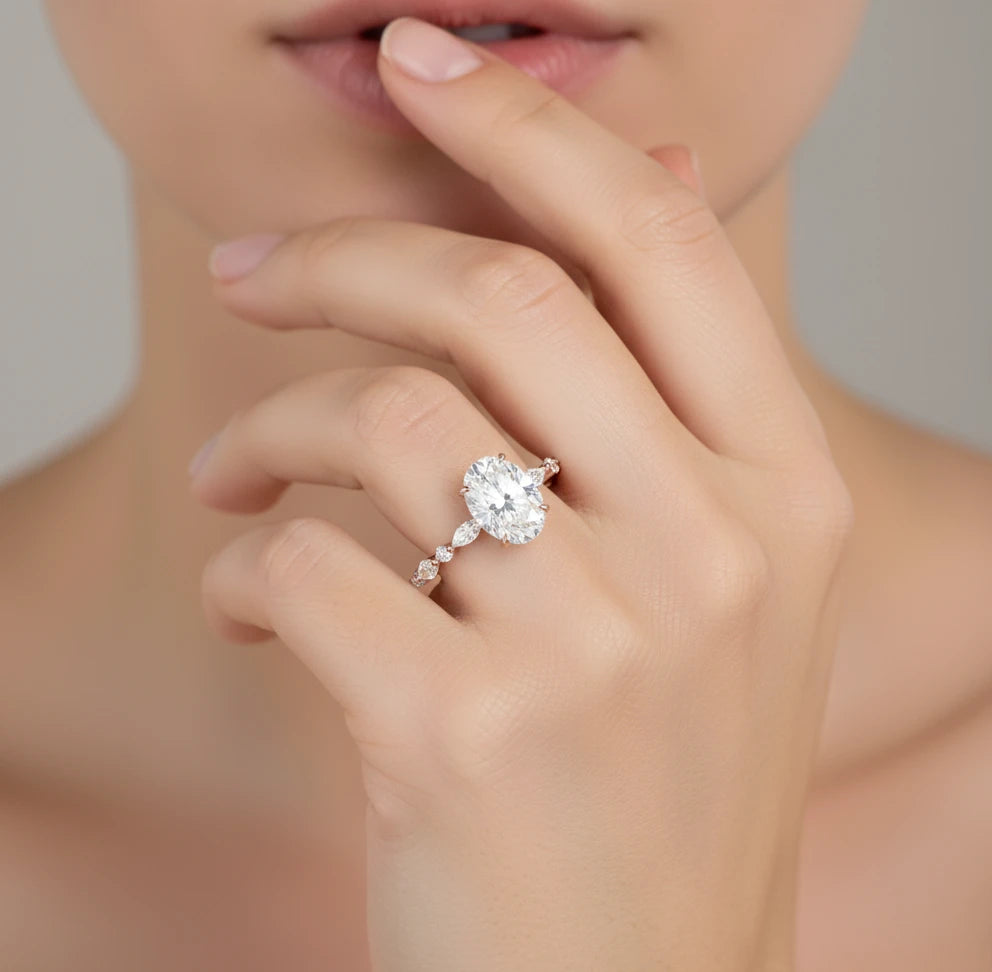 2.90 ct Oval Lab-Grown Diamond Engagement Ring