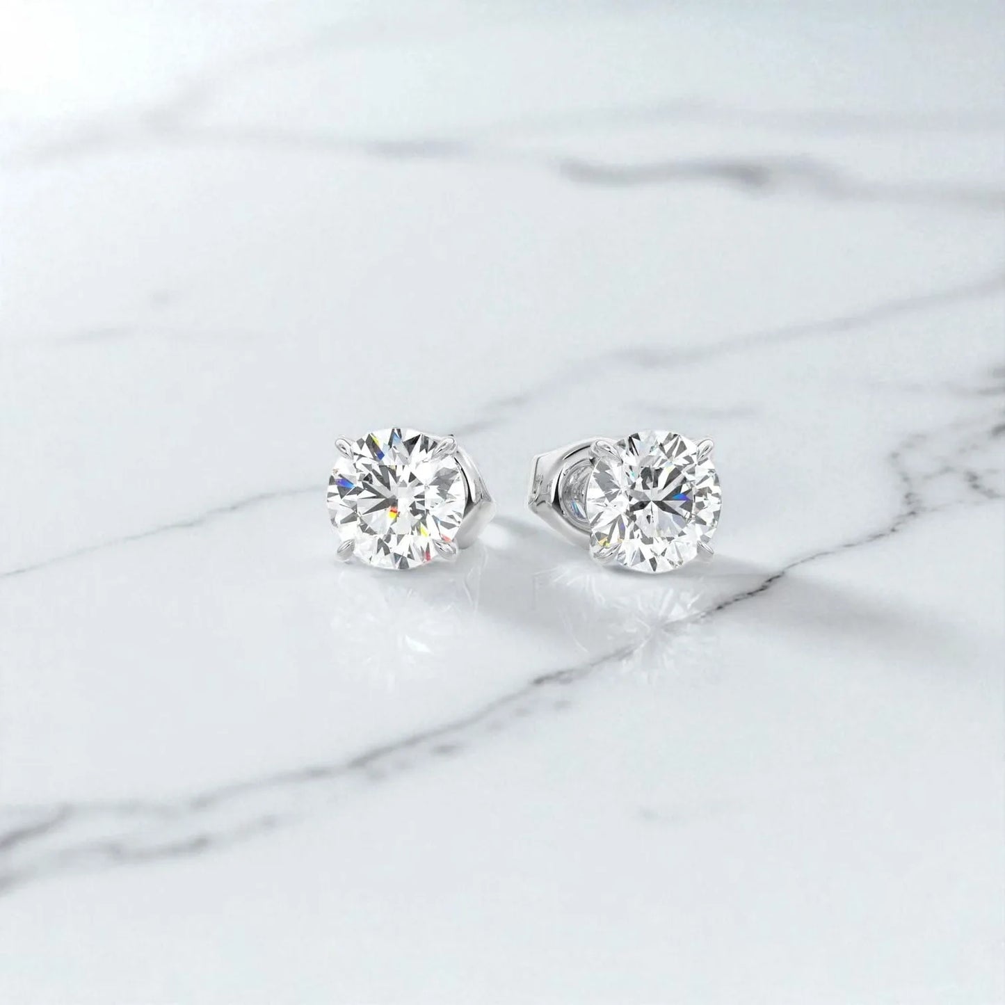 1.00 ct Lab‑Grown Diamond Stud Earrings – 14 K Rose Gold