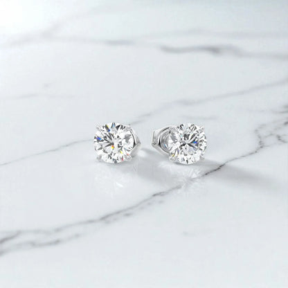 2.00 ct Round Lab-Grown Diamond Stud Earrings – Rose Gold