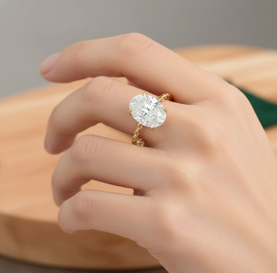 2.590 ct Oval cut Lab Grown Diamond Engagement Ring