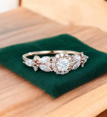 round diamond engagement ring gold
