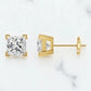 stud princess cut diamond earrings
