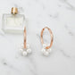 Pearl Hoop Earrings -  Gold Hoop Earrings with Pearl Cluster