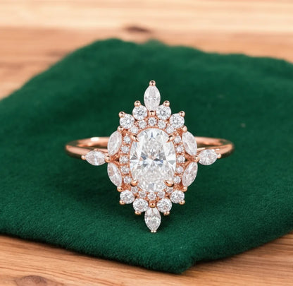 1.22 ct Oval Lab-Grown Diamond Engagement Ring – Rose Gold