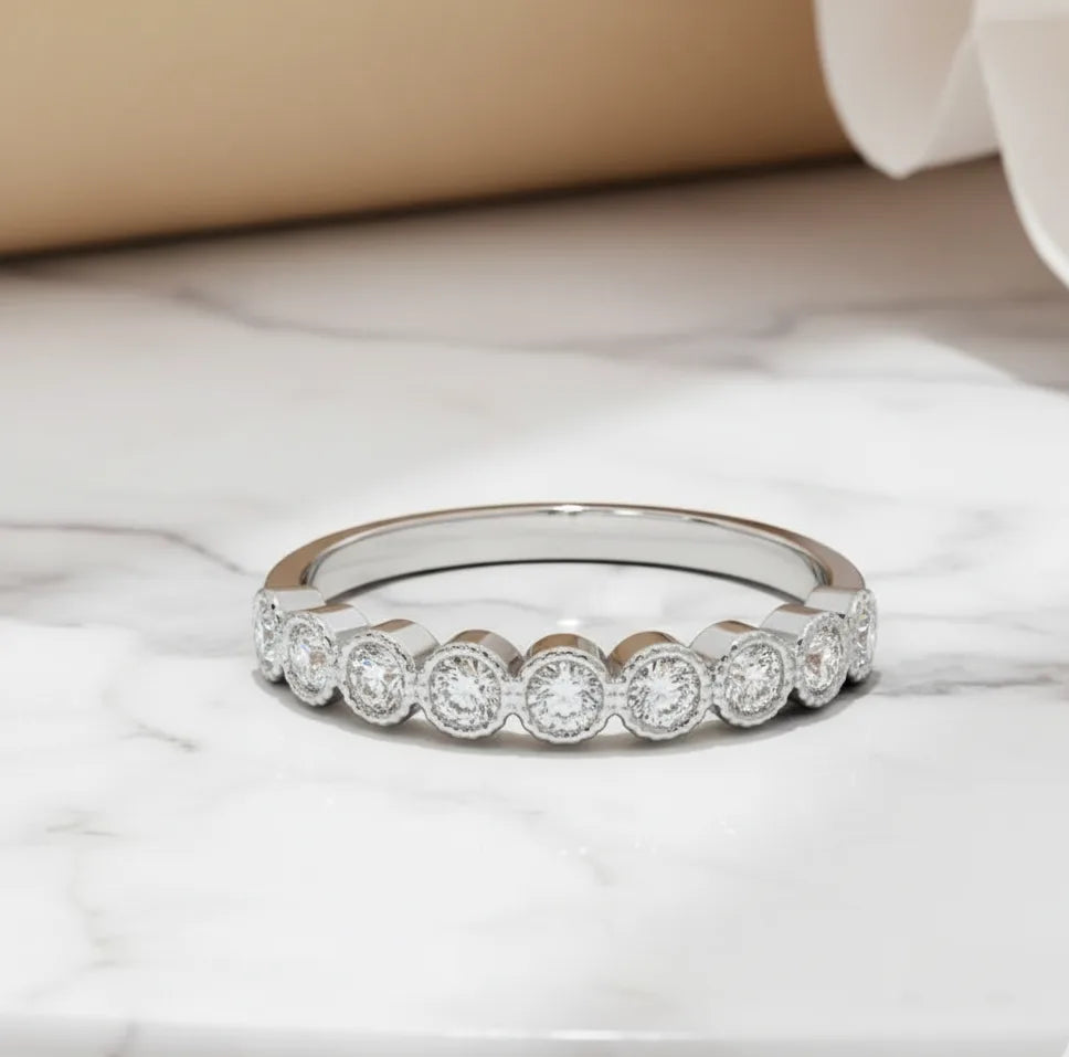 half eternity ring white gold
