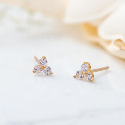 Tiny Trio Lab Grown Diamond Stud Earrings