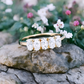 1.50Ct Oval Cut Lab Grown Diamond 5 Stone Engagement Ring • 14K Yellow Gold Band