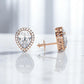 2 Carat Pear Cut Lab Grown Diamond Earrings • Halo Diamond Screw Back Studs
