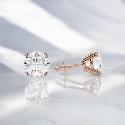 1.50Carat Round Cut Solitaire Lab Grown Diamond Stud Earrings