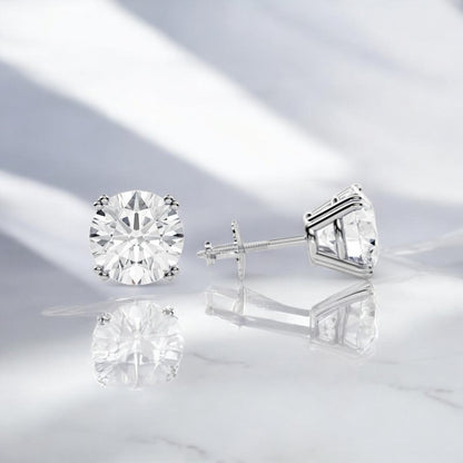 1.50Carat Round Cut Solitaire Lab Grown Diamond Stud Earrings
